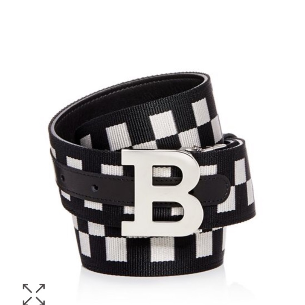Bally Check & Leather Reversible Belt